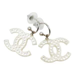 Chanel Cc Logo Earrings Silver-Tone #222115C52B